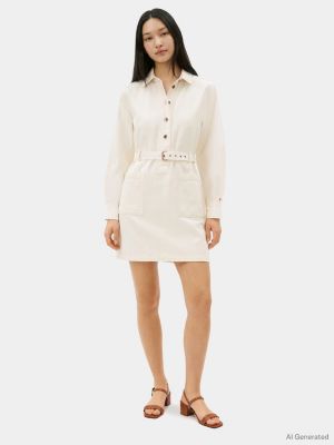 Belted Denim Utility Dress