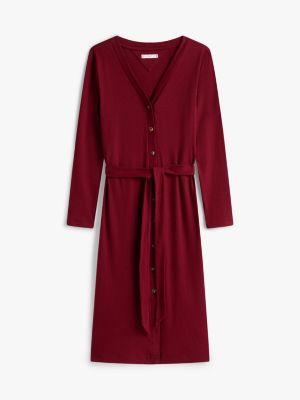 knee length dresses for ladies Longline Belted Cardigan – New York & Company main image 1