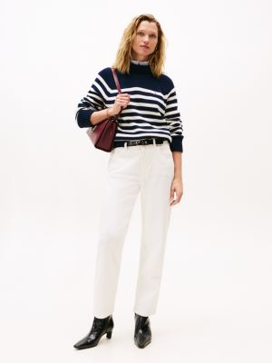 High-Rise Modern Wide Leg Jean, Ecru