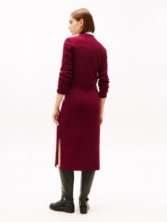 Lightweight Rib-Knit Midi Skirt — Burgundy 4