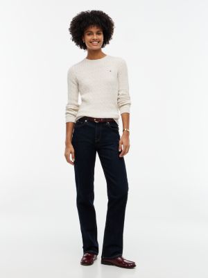 Женский свитер Tommy Hilfiger Cable Knit Shimmer, цвет: Бежевый — фото 2
