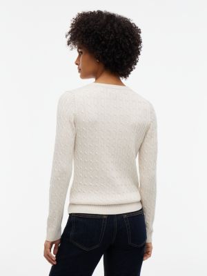 Женский свитер Tommy Hilfiger Cable Knit Shimmer, цвет: Бежевый — фото 4