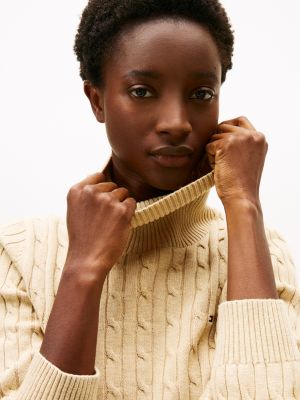 Cable Knit Turtleneck Sweater | Tommy Hilfiger