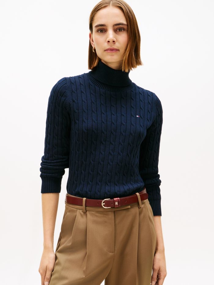 Cable Knit Turtleneck Sweater