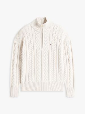 Cable Knit Quarter-Zip Sweater | Tommy Hilfiger USA