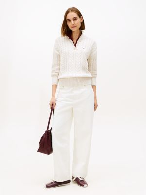 Cable Knit Quarter-Zip Sweater | Tommy Hilfiger