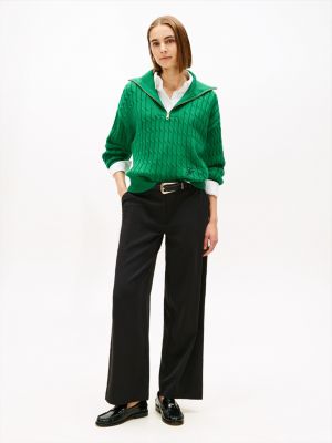 Crepe Stretch-Waist Wide Leg Pant, Black