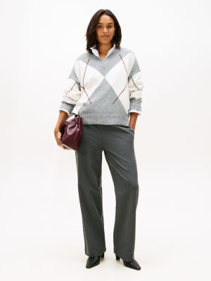 Stretch Wide Leg Pant, Grey Heather