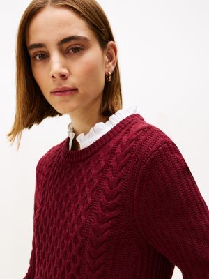 burgundy evening dresses for weddings Dessa Chunky Knit Sweater Dress – Retrofete main image 1