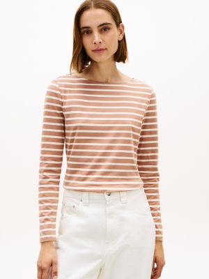 Lightweight Boatneck T-Shirt, Tawny Rose Multi