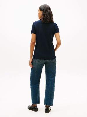 Block Stripe Crest Stretch Pique Polo | Tommy Hilfiger USA