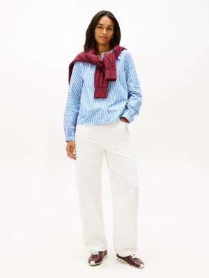 Женские рубашки Tommy Hilfiger Collarless Poplin Shirt — фото 3
