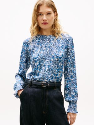 Floral Print Shirt, Navy