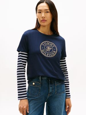 Embroidered Medallion Logo T-Shirt, Navy
