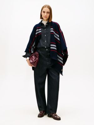 Allover Stripe Cape, Navy / Multi