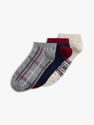 Fair Isle Mix Ankle Sock 3-Pack, Light Beige Heather / Multi