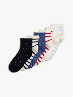 Athletic Quarter-Top Sock 6-Pack, Ivory / Multi