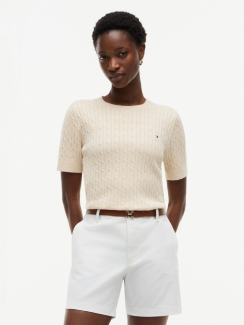 Женские свитеры Tommy Hilfiger Short-Sleeve Cable Knit Sweater