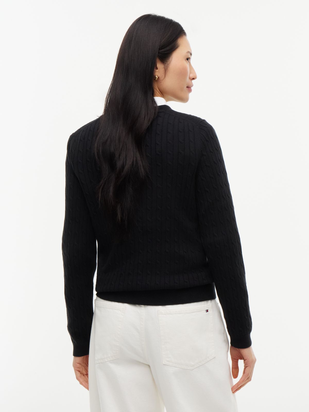 Cable Knit Sweater — Black