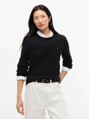 Cable Knit Sweater, Black