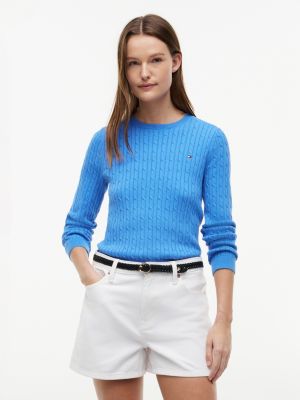 Cable Knit Sweater, Siren Blue