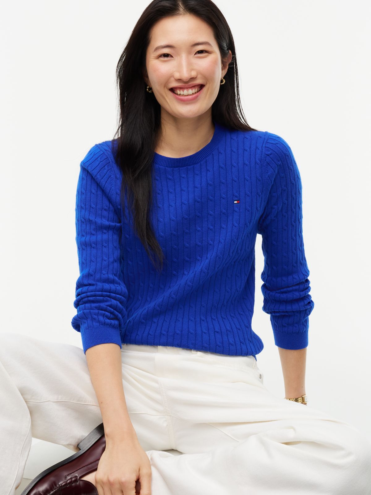 Cable Knit Sweater — Cobalt