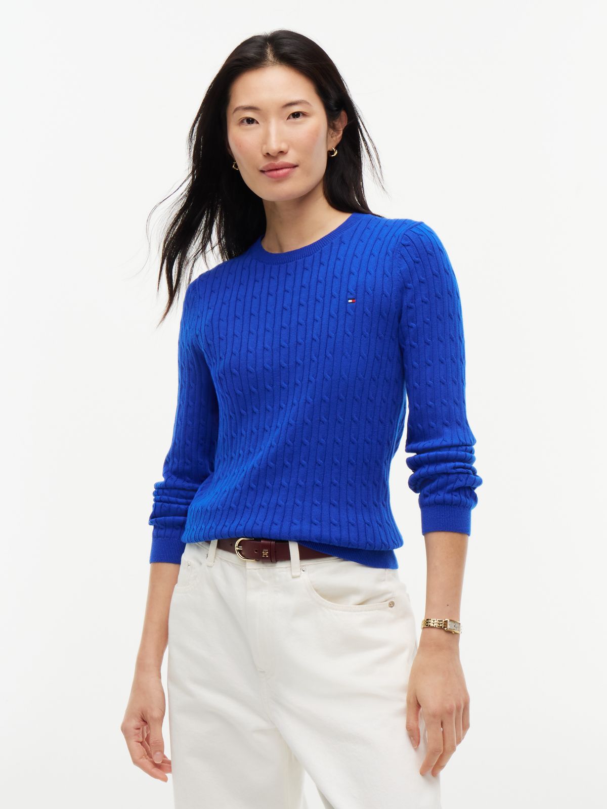 Cable Knit Sweater — Cobalt