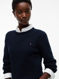Cable Knit Sweater — Navy 3