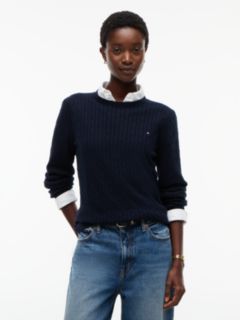 Cable Knit Sweater — Navy 1