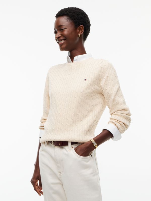 Cable Knit Sweater — Beige