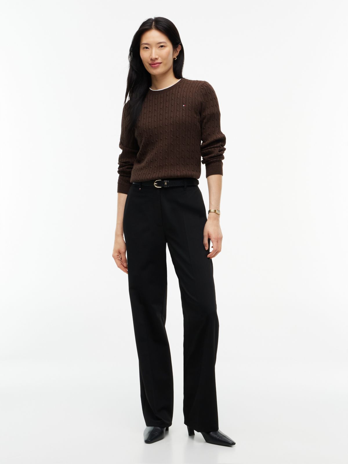 Cable Knit Sweater — Brown