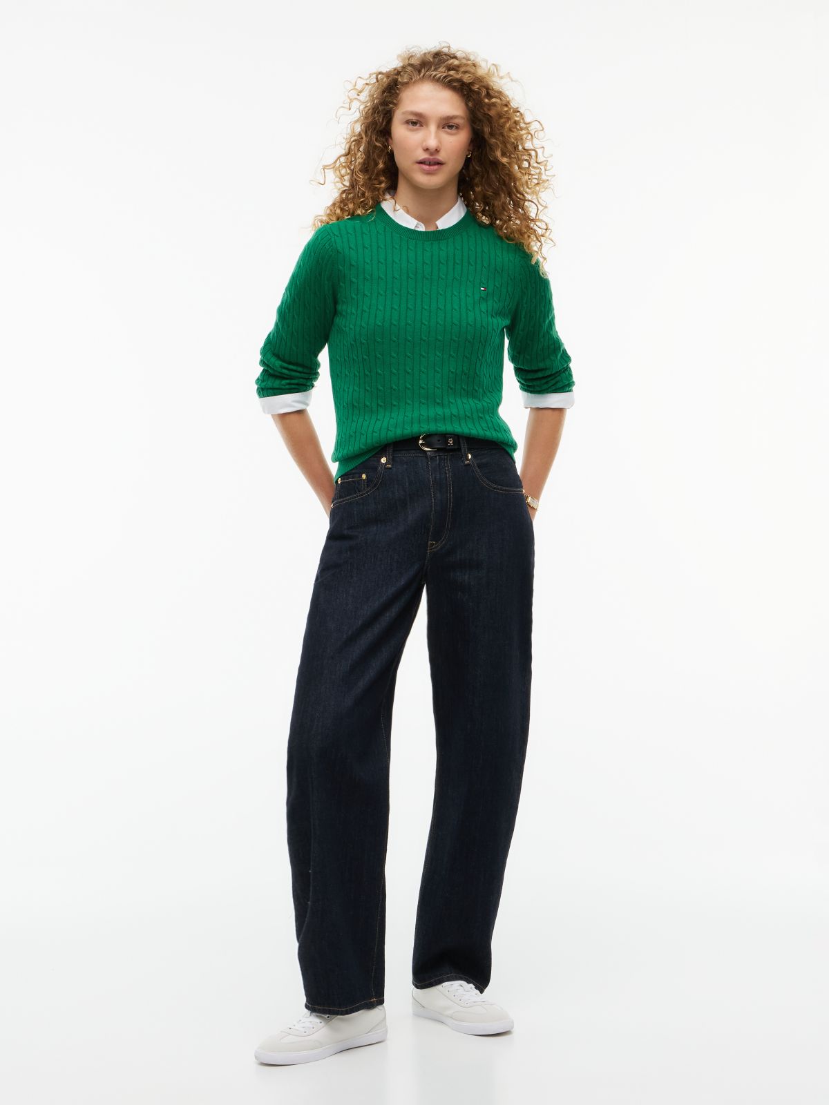 Cable Knit Sweater — Nouveau Green
