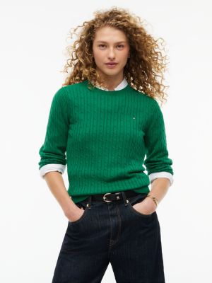Cable Knit Sweater, Nouveau Green