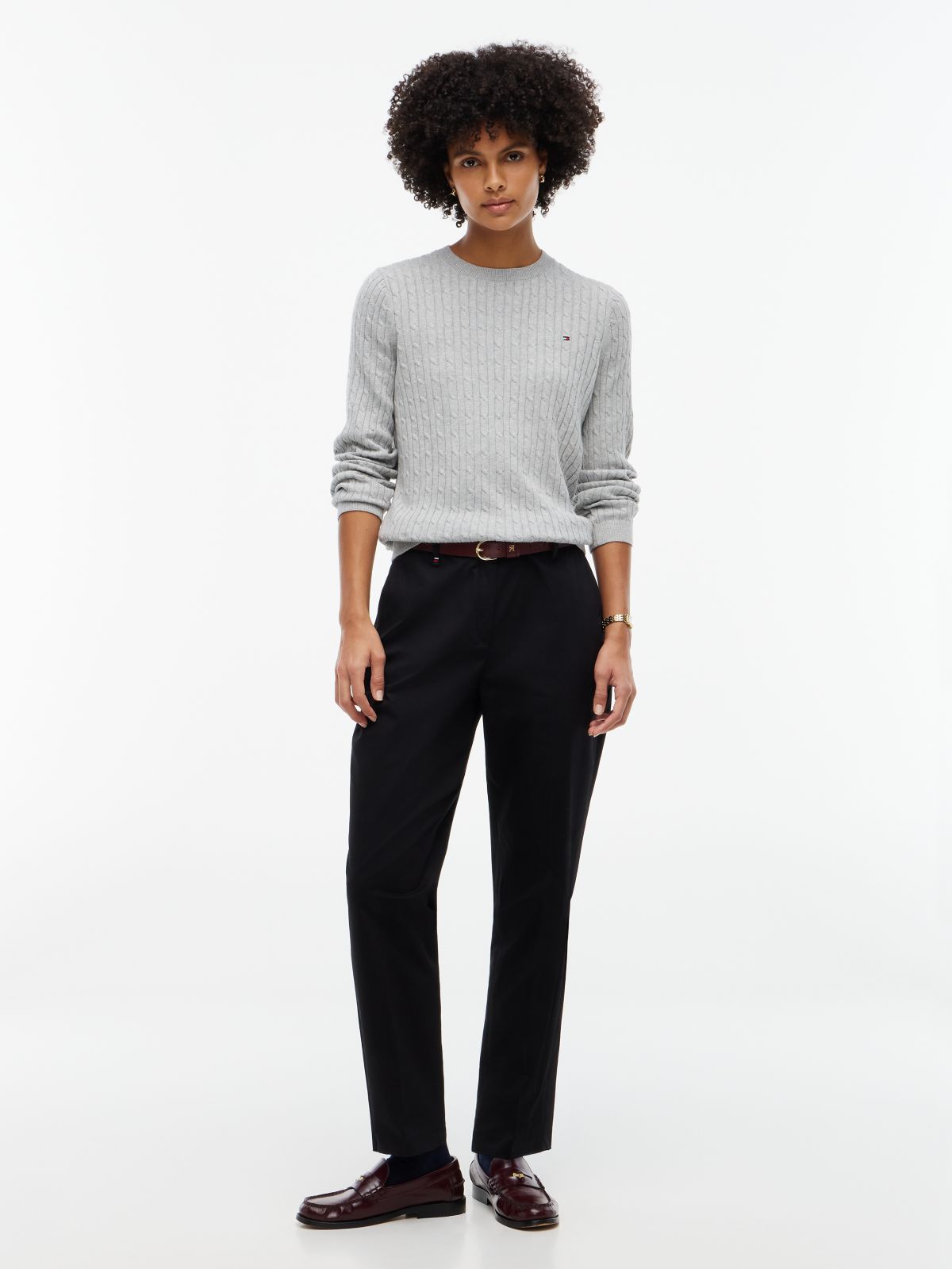 Cable Knit Sweater — Grey