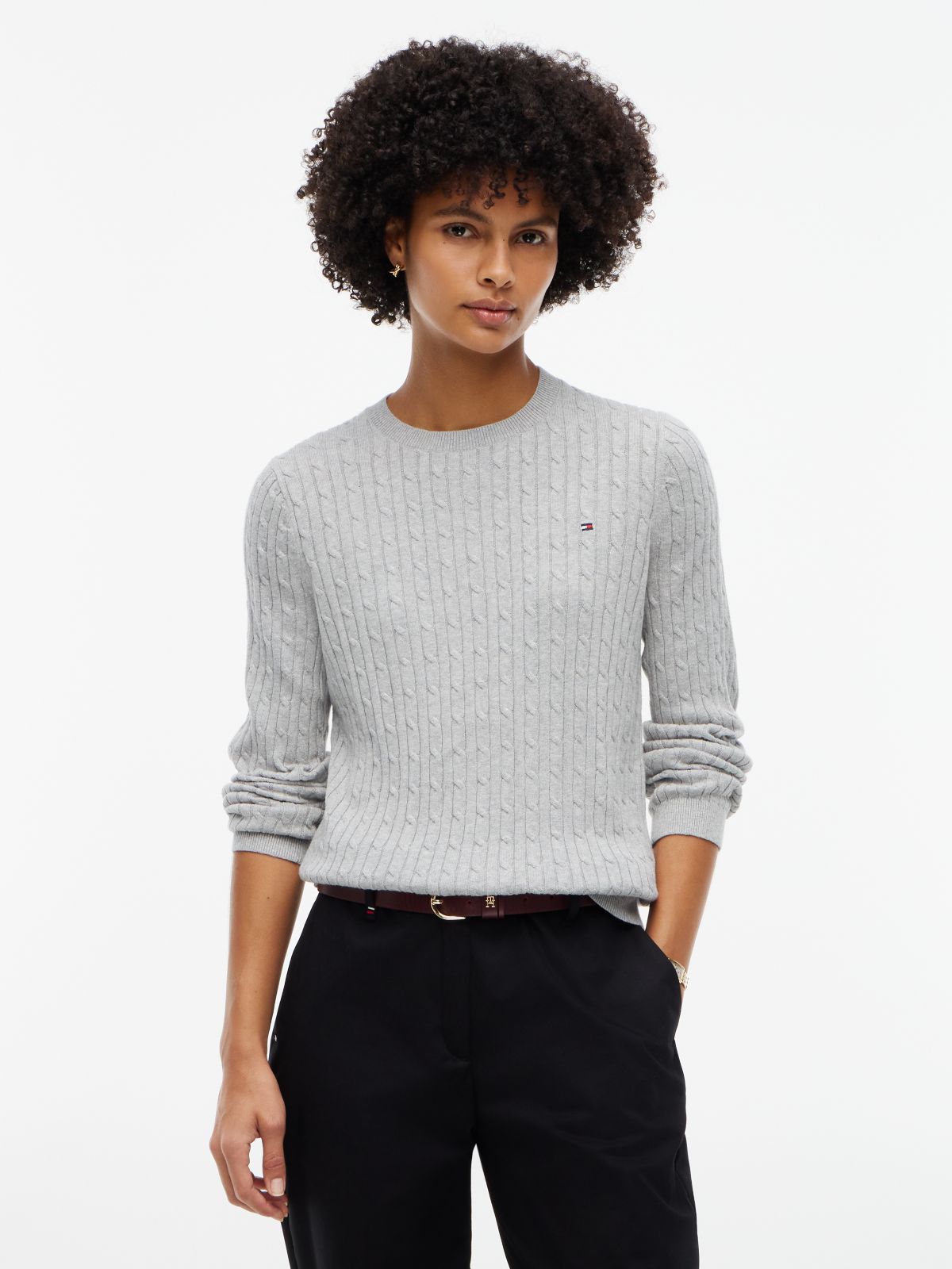 Cable Knit Sweater — Grey