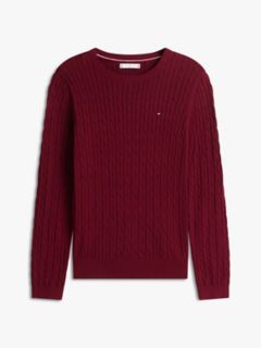 Cable Knit Sweater — Burgundy 5