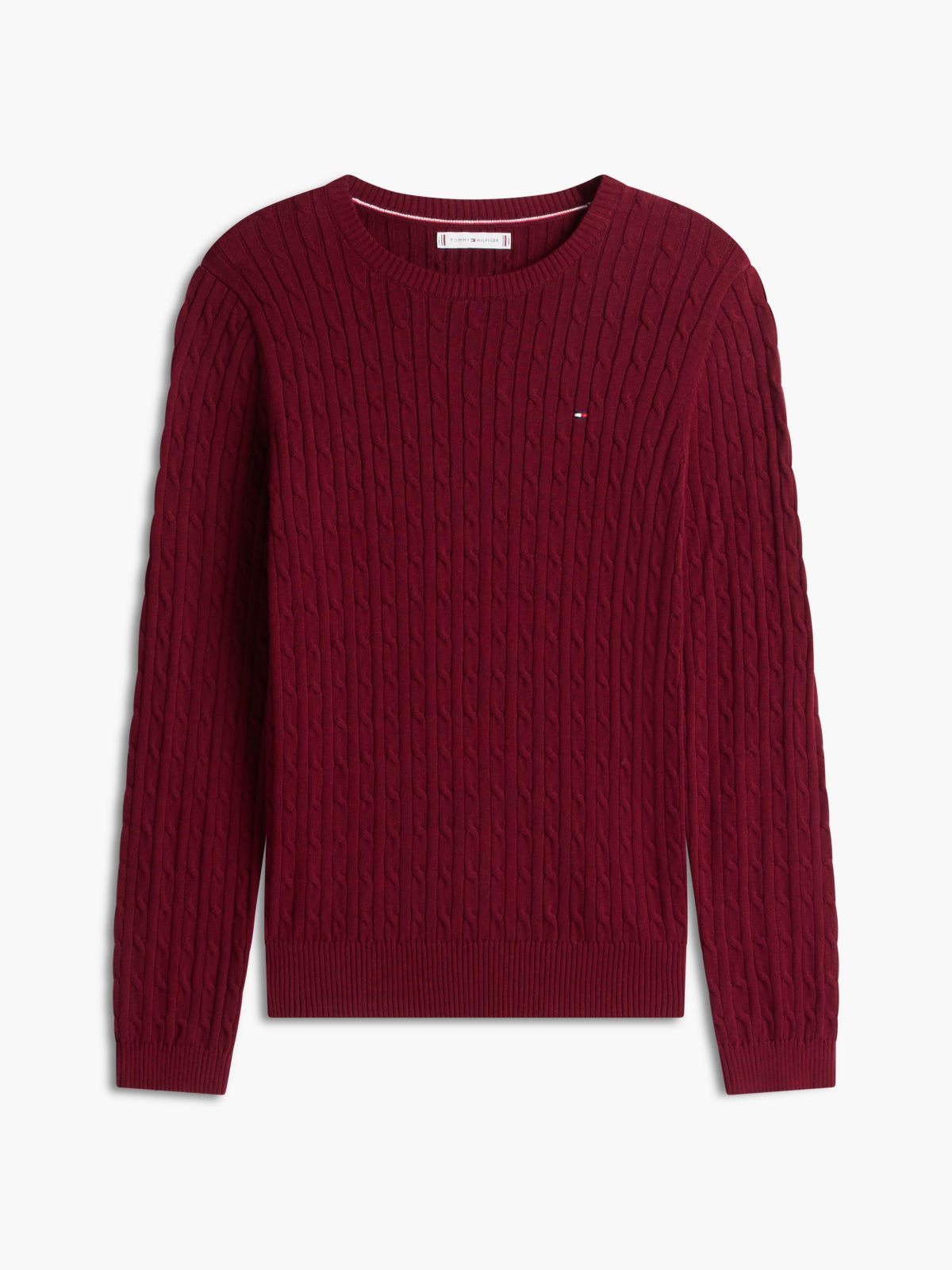 Cable Knit Sweater — Burgundy