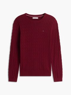 Cable Knit Sweater — Burgundy 6