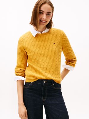 Cable Knit Sweater, City Yellow