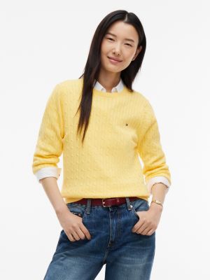 Cable Knit Sweater, Daisy Yellow