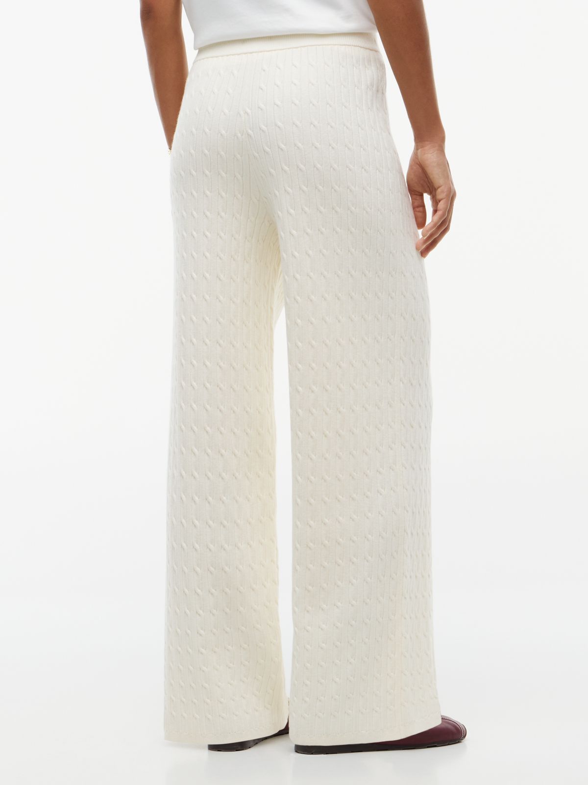 Cable Knit Sweater Pant — Cream