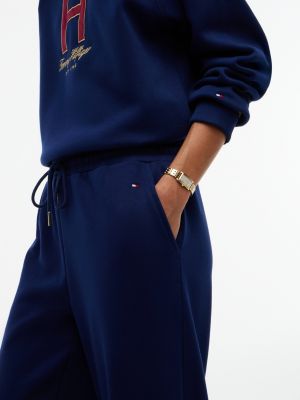 Женские брюки Tommy Hilfiger Straight Leg Sweatpant, цвет: Карбоновый тёмно-синий — фото 3