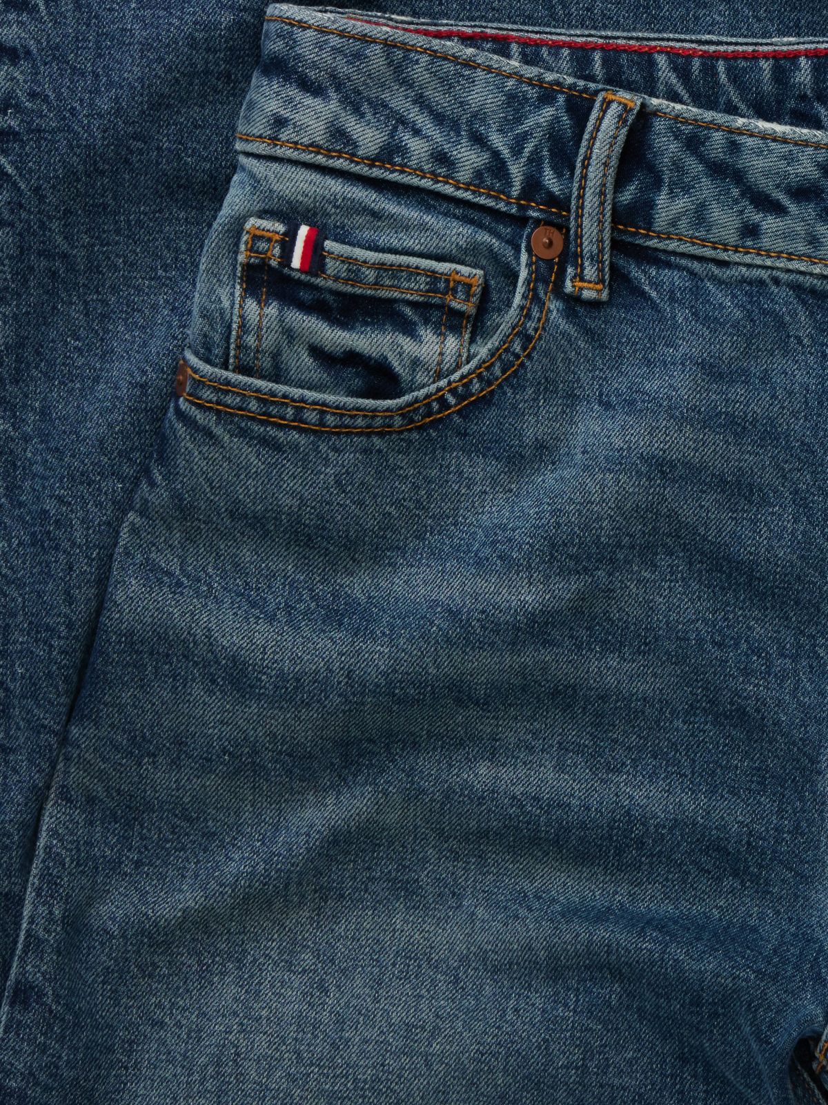 Stretch High-Rise Barrel Jean — Med Dark Wash