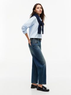 Stretch High-Rise Barrel Jean — Med Dark Wash 3
