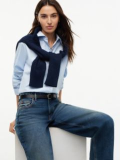 Stretch High-Rise Barrel Jean — Med Dark Wash 5