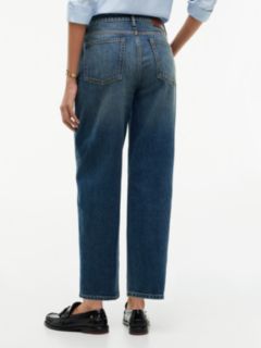 Stretch High-Rise Barrel Jean — Med Dark Wash 6