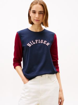 Colorblock Hilfiger Arch Logo T-Shirt, Navy