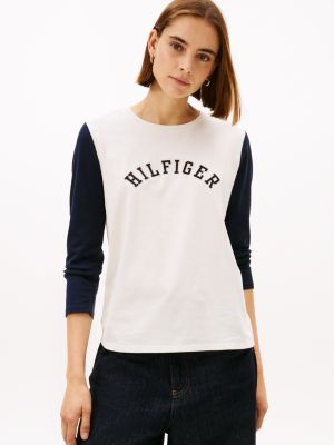 Colorblock Hilfiger Arch Logo T-Shirt, Ivory