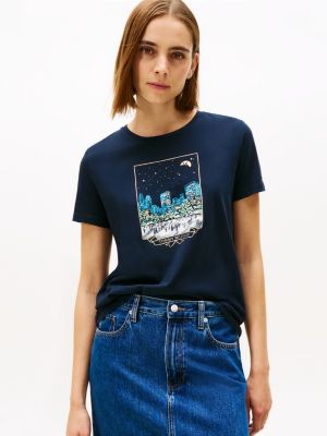 Winter Scene Graphic T-Shirt, Navy