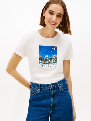 Winter Scene Graphic T-Shirt, Ivory
